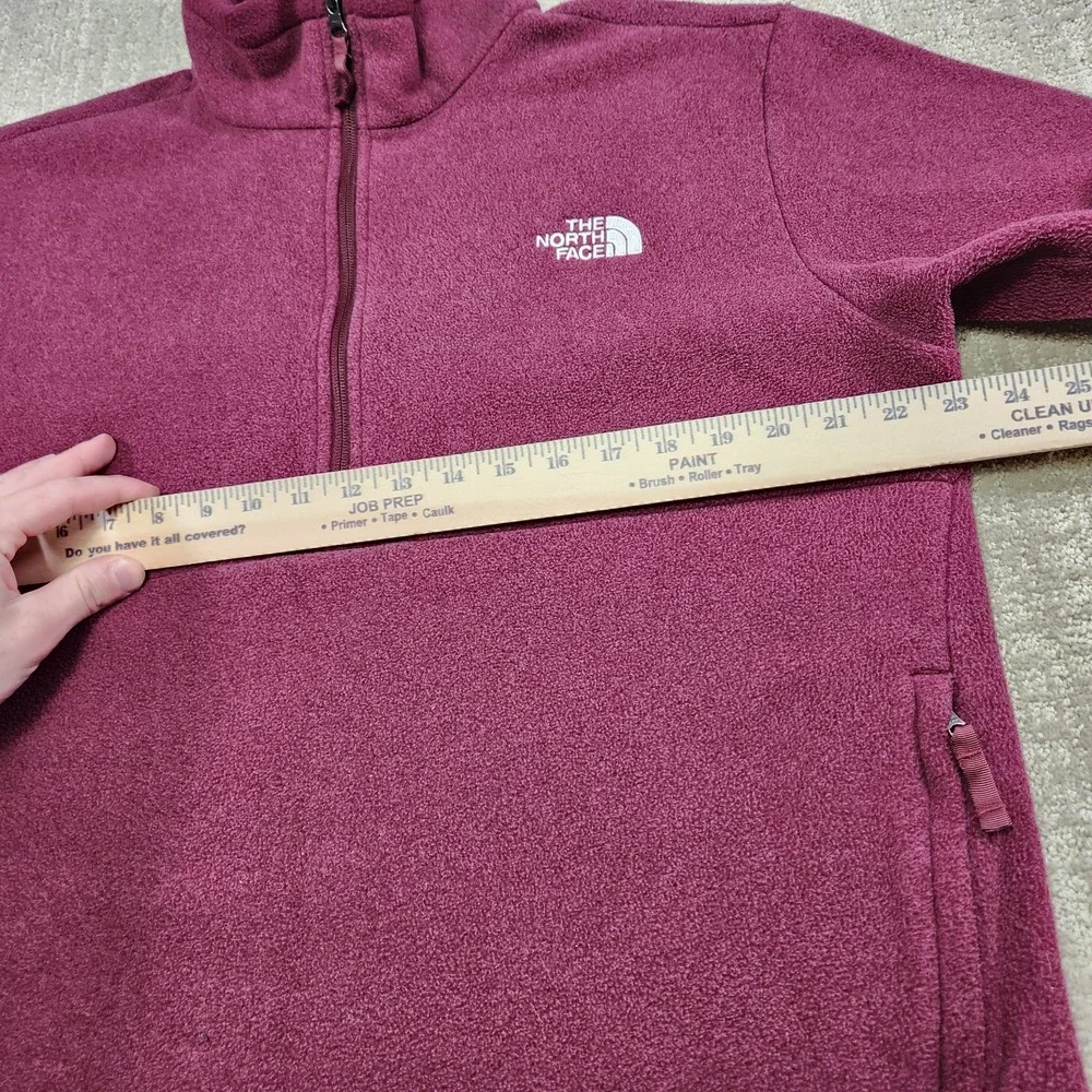 North Face Sweatshirt Men Medium Glacier Heavy Fleece 1/4 Zip Pullover‎ Red
